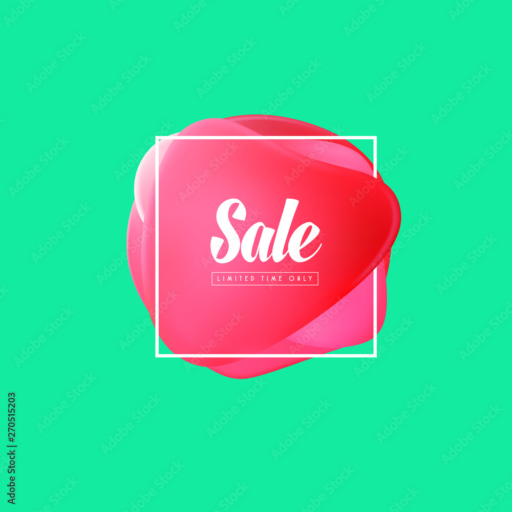 Aufkleber sale banner abstract red soft gradient shape in frame isolated on green background