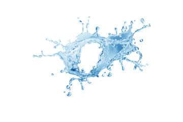 Water splash,water splash isolated on white background,blue water splash,