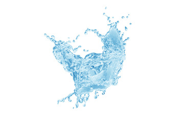 Water splash,water splash isolated on white background,blue water splash,