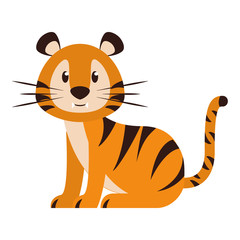 Fototapeta na wymiar Tiger wildlife cute animal cartoon