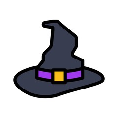 Witch hat vector, Magic related filled style editable stroke icon