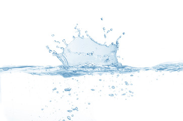 Water splash,water splash isolated on white background,blue water splash,