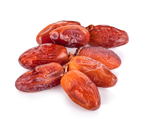 dried fruits from date palm isolated on white background