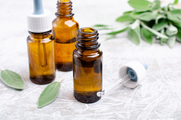 Sage oil in the glass