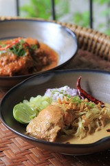 Chicken Thai food in the north in Chiang Rai Thailand