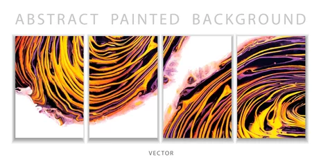 Poster Trend vector. Set of abstract painted background, flyer, business card, brochure, poster. Liquid marble. © KseniaZu