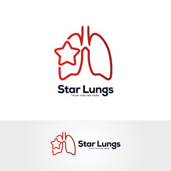 star lungs logo designs template, human lungs design vector, respiratory system logo designs
