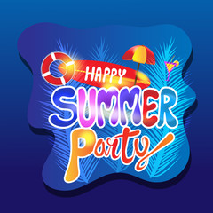Abstract Happy Summer party card background vector