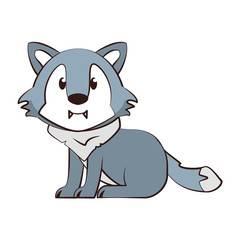 wolf wildlife cute animal cartoon