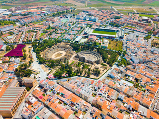 Obraz premium Aerial view of Merida, Spain