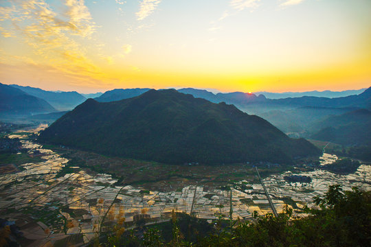 Sunset Over Mai Chau Valley, Vietnam.