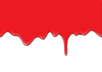 Obraz premium Abstract red blood flowing on white background vector illustration.