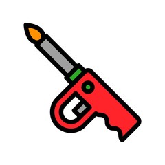 Gas lighter vector, Barbecue related filled style editable stroke icon