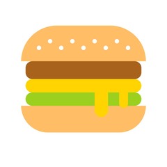 Hamburger vector, Barbecue related flat style icon