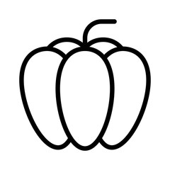 Bell pepper vector, Barbecue related line style editable stroke icon