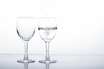 water in wine glass , Water splash