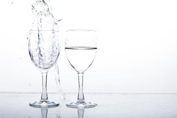 water in wine glass , Water splash
