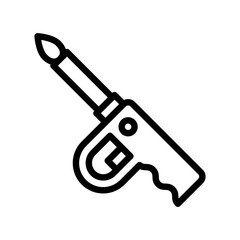 Gas lighter vector, Barbecue related line style editable stroke icon