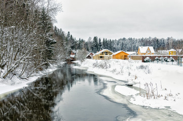 Oredezh river in Siverskaya.