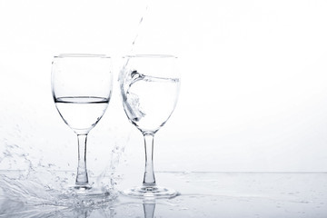 water in wine glass , Water splash