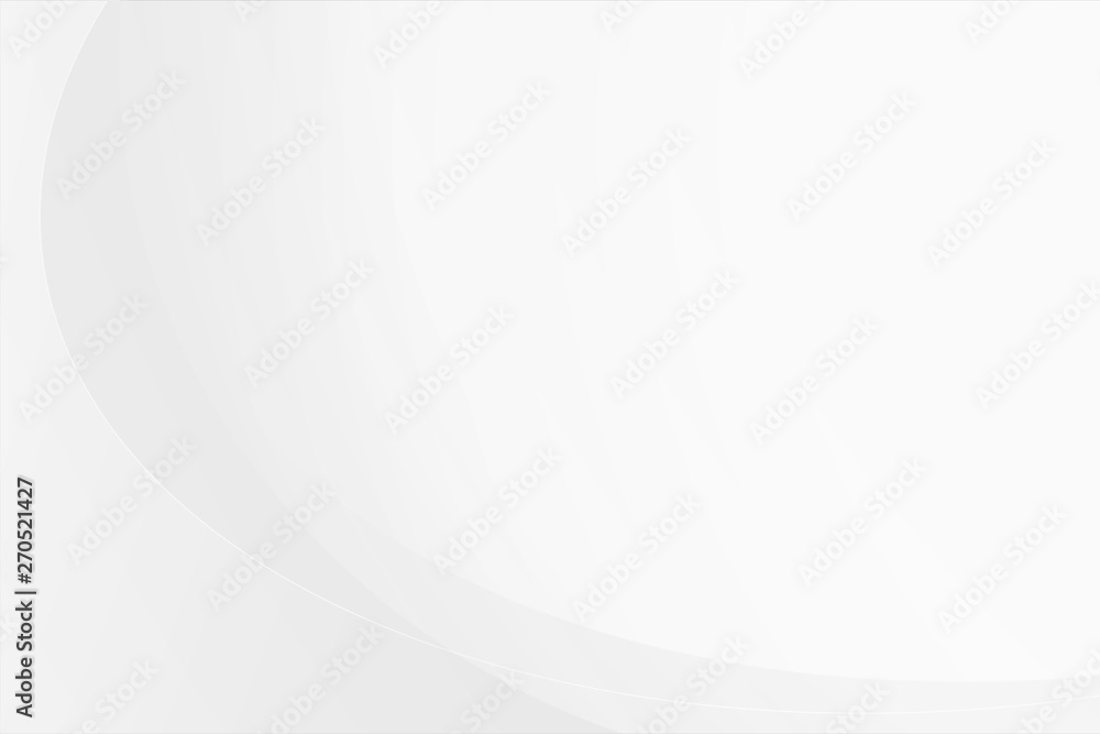 Wall mural white gradient abstract curve pattern on gray background.