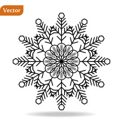 Snowflake icon. Christmas and winter theme. Simple flat black illustration on white background. eps10