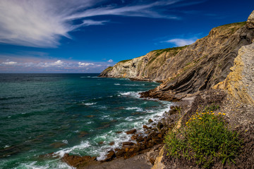 landscape beach sea spain euskadi