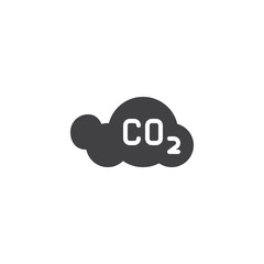 CO2 cloud vector icon. filled flat sign for mobile concept and web design. Carbon dioxide cloud glyph icon. Global warming  symbol, logo illustration. Vector graphics
