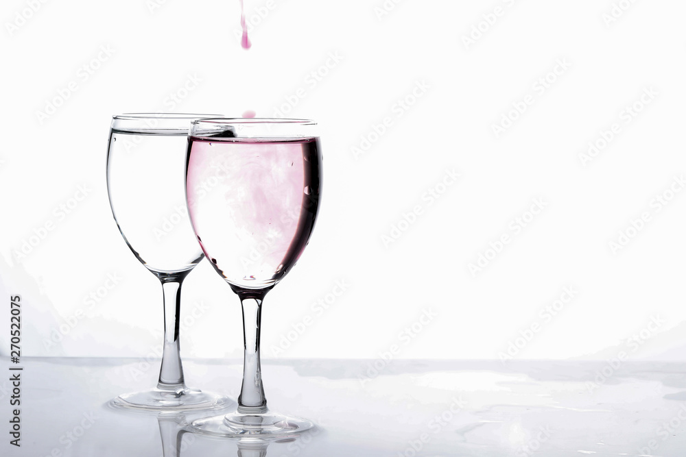 Wall mural water in wine glass , water splash