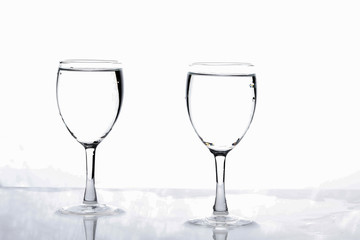 water in wine glass , Water splash