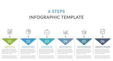 Fotobehang Infographic Template with 6 Steps © Aleksandr Bryliaev