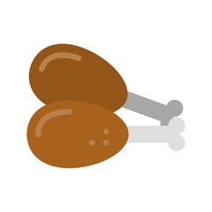 Grilled chicken vector, Barbecue related flat style icon