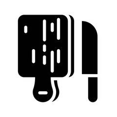 Knife and chopping boad vector, Barbecue related solid style icon