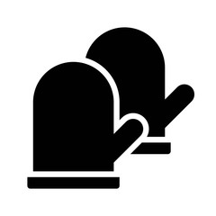 Kitchen mitten vector, Barbecue related solid style icon