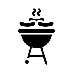 Barbecue grill vector, Barbecue related solid style icon