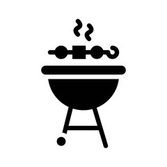 Barbecue grill vector, Barbecue related solid style icon