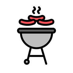 Barbecue grill vector, Barbecue related filled style editable stroke icon