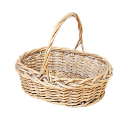 Obraz premium Wicker basket isolated on white background.
