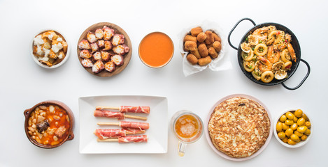 Typical plates in spain isolated