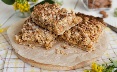 sweet homemade cake. fruit pie. homemade baking. dessert. traditional cuisine.