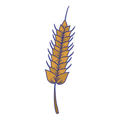 wheat vegetable healthy food cartoon blue lines