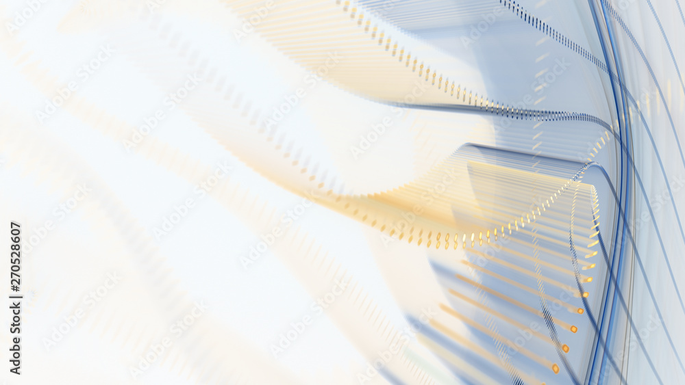 Fototapete abstract generative art background. 3d illustration. fractal graphics composition of dots, waves and