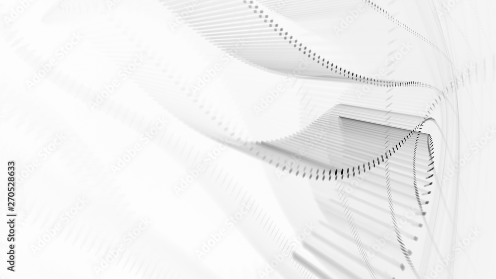 Poster abstract generative art background. 3d illustration. fractal graphics composition of dots, waves and