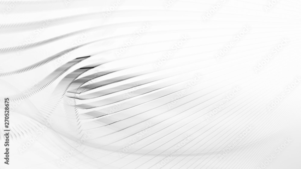 Poster abstract generative art background. 3d illustration. fractal graphics composition of dots, waves and
