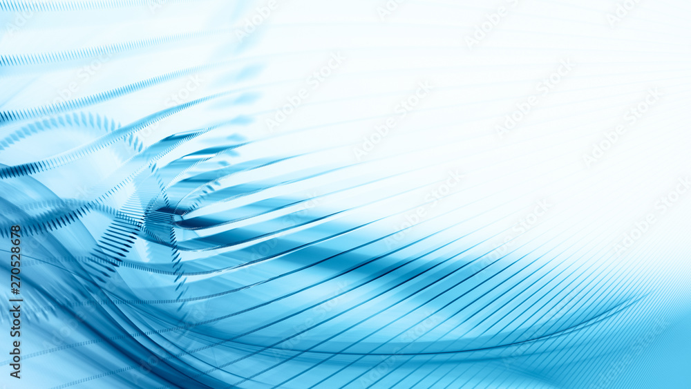 Fototapete Abstract generative art background. 3d illustration. Fractal graphics composition of dots, waves and rays of light. Science and digital technology concept.