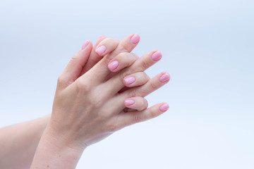 beautiful soft hands of a woman and handcream skincare