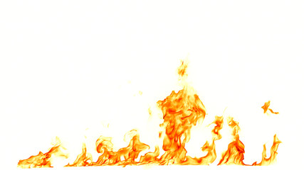 Fire flames isolated on white background.