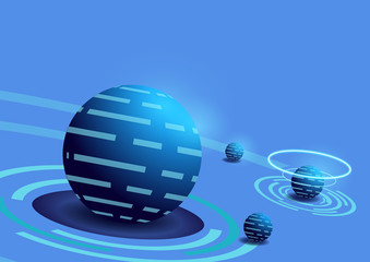 Sci fi ball modern tech background template