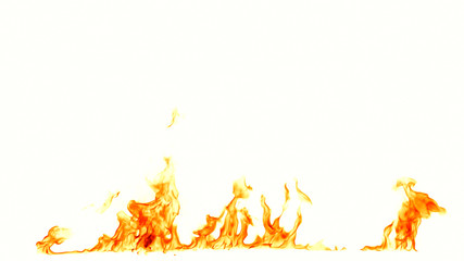 Fire flames isolated on white background.