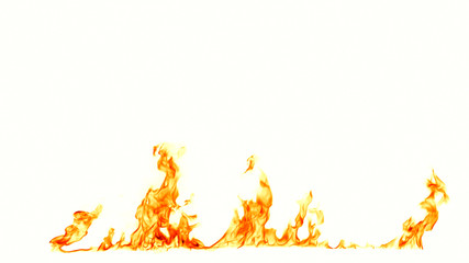 Fire flames isolated on white background.